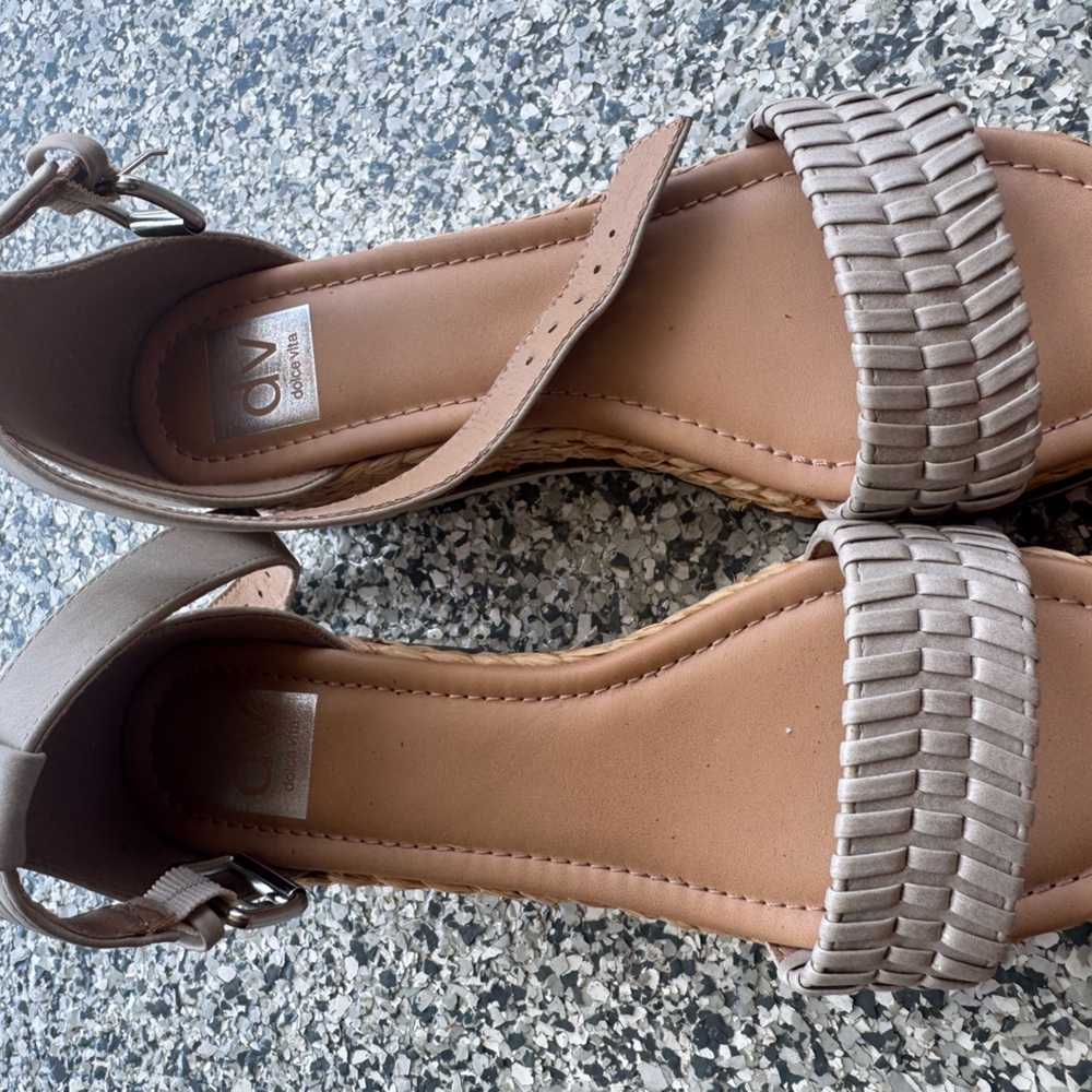 DV by Dolce Vita Woven Strap Sandals - Beige and Tan